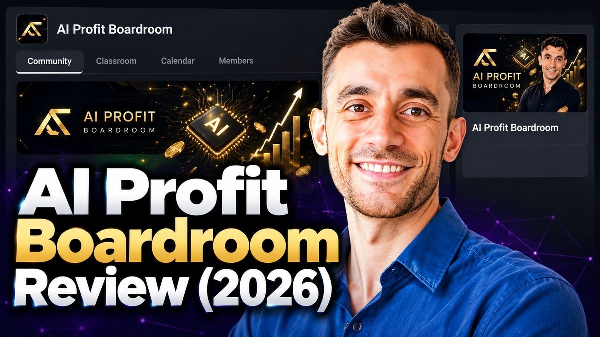 AI Profit Boardroom review 2026: Julian Goldie and the inside of his Skool community, which I have paid into since January 2026