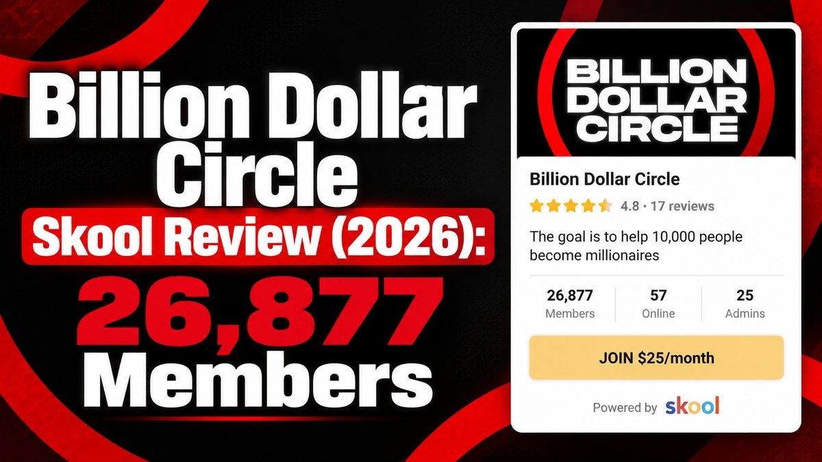Billion Dollar Circle Skool review 2026, Keitron Rankin credit and funding community listed at $25 a month for 26,877 members