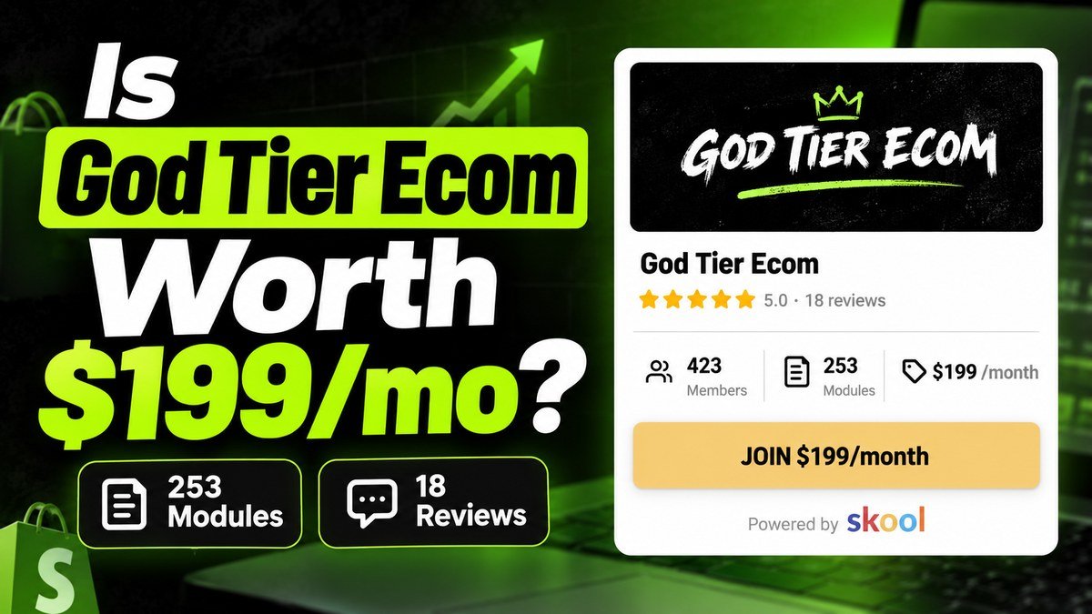 God Tier Ecom Skool review 2026, Anthony Camacho branded dropshipping community