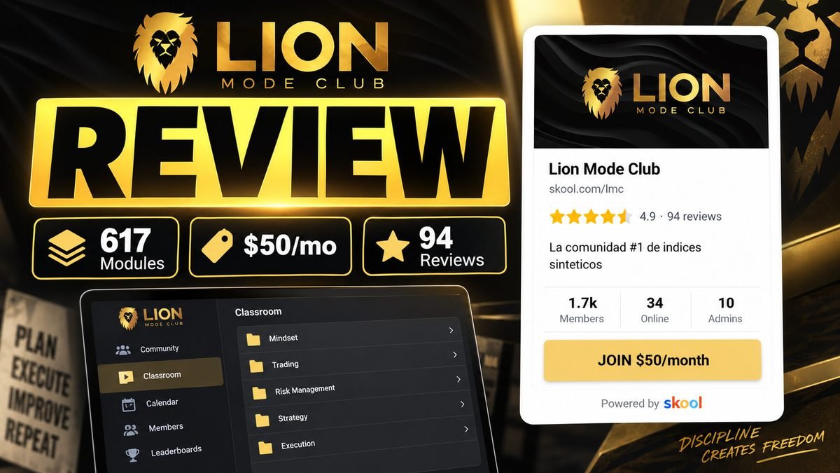 Lion Mode Club Skool review 2026, MasterYoel synthetic indices trading community