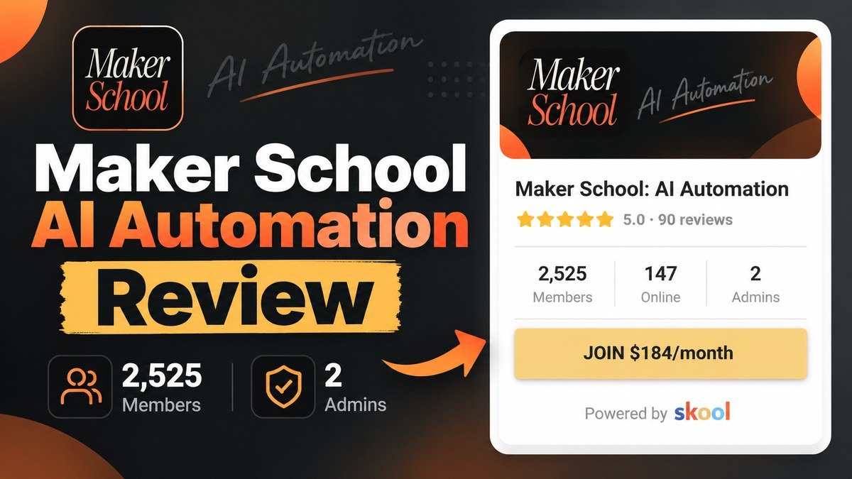 Maker School AI Automation Skool review 2026, Nick Saraev n8n and Claude community
