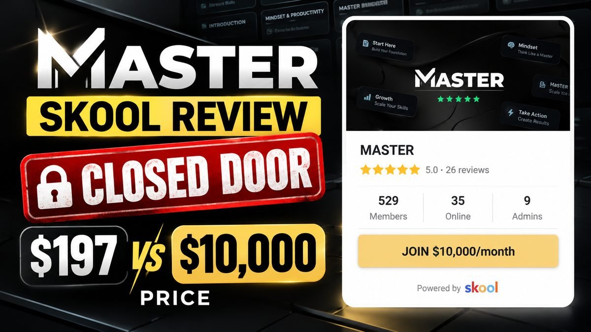 MASTER Skool review 2026, Nico NJ French ecommerce community listing marked closed