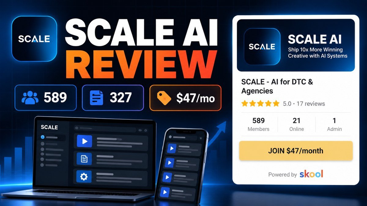SCALE AI for DTC and Agencies Skool review 2026, Mike Futia creative AI community