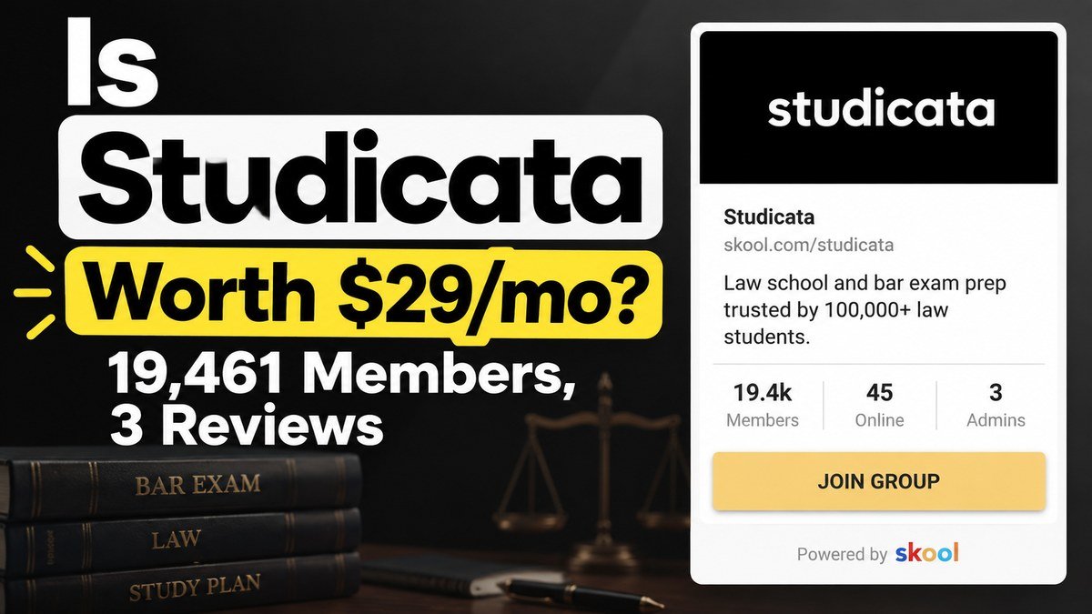 Studicata Skool review 2026, law school and bar exam prep community run by Michael Bar