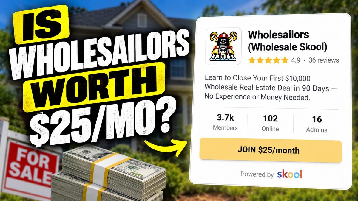 Wholesailors Wholesale Skool review 2026, Maximilian Dier real estate wholesaling community